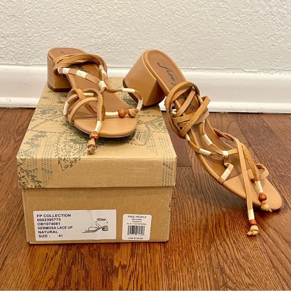 NWB Free People Hermosa Lace Up Heel Sandal Size 41